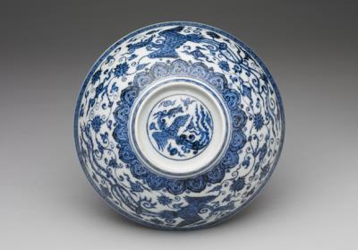 图片[3]-Bowl with lotus and phoenix decoration in underglaze blue, Yongle reign (1403-1424)-China Archive